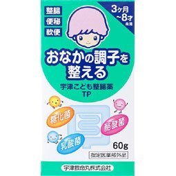 商品説明特徴 「宇津こども整腸薬TP」は、3種の有益菌が配合された生菌製剤で、それぞれの菌が活発に増殖し、お子様のデリケートな腸内を正常に保って便秘・軟便などの便通異常を改善する小児専用整腸剤です 使用上の注意 「宇津こども整腸薬TP60g」は、乳酸菌(ラクトミン)・糖化菌・酪酸菌配合の小児用整腸剤です。効能・効果整腸、便秘、軟便に。用法・用量 3ヶ月-8才未満のお子様にご利用いただけます。のみやすい粉末タイプ、スプーン付きです。[医薬品・医薬部外品][便秘薬・浣腸][JAN: 4987024209113]