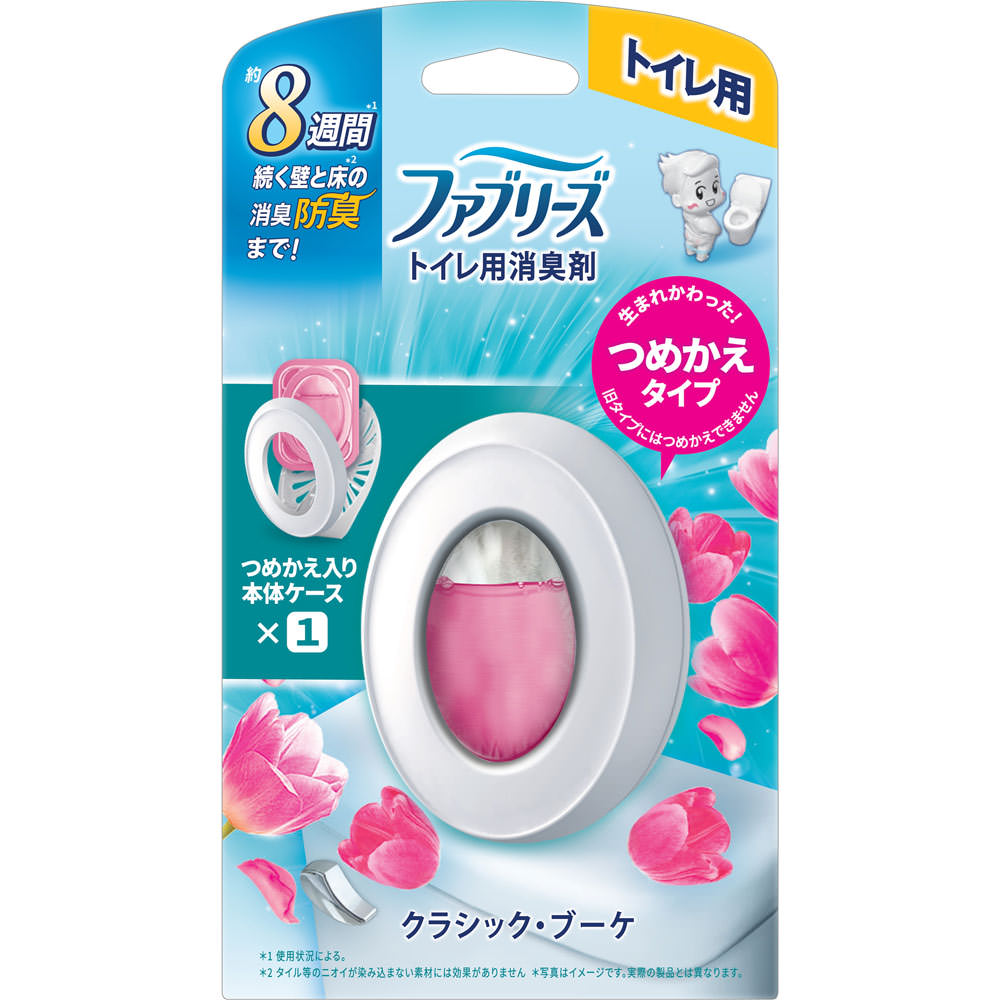 商品情報■ ◇商品説明(製品の特徴) 生まれかわったトイレ用芳香剤！ つめかえタイプ　※旧タイプにはつめかえできません ◇使用上の注意 本品は食べられない。 安定した所に置いて使用する。 直射日光の当たる所や、高温になる所での保管、使用は避ける。 電化製品の上などでは、熱くなることがあるため使用しない。 内容物がこぼれた場合はすぐに拭き取る。 壁や家具などのすぐ近くで使用しない。 まれに香料が色移りする場合がある。 香料によってはオイルの色が多少変化することがありますが、品質に問題はありません。 子供や認知症の方、ペットの手が届かないところに製品を保管、設置する。 使用期間中、本説明書きを保管しておく。 使用上の注意：用途以外に使用しない。未開封の香りパックは外箱パッケージと一緒に保管する。子供の手の届かないところに置く。つめかえる際は、香りパックの端を持つなどして香料が皮膚に付着しないようにする。認知症の方などの誤飲を防ぐため、置き場所に注意する。ペットの近くに置かない。火気の付近で使用しない。火気注意。使用期間中、本説明書きを保管しておく。 応急処置：もし、香料が誤って口に入った場合は、すぐに水を飲ませるなどの応急処置をし、医師に相談する。万一、香料が皮膚についたり、目に入ったりした場合は、すぐに水で充分に洗い流す。 ■定形外郵便発送の商品です■ こちらの商品は定形外郵便で発送いたします。下記の内容をご確認下さい。 ・郵便受けへの投函にてお届けとなります。 ・代引きでのお届けはできません。 ・代金引換決済でご注文の場合はキャンセルとさせて頂きます。 ・配達日時の指定ができません。 ・紛失や破損時の補償はありません。 ・ご注文数が多い場合など、通常便でのお届けとなることがあります。 ・配送状況追跡サービスはご利用頂けません。 ご了承の上、ご注文下さい。 【広告文責】 会社名：株式会社ウィーズ TEL：048-501-7440 区分：中国製：日用品 メーカー：P＆Gジャパン（合）　　　　　　　　　　　　　　　■定形外郵便発送商品について■ 　　　　　　　　　　　　　　　【定形外郵便発送】と記載の商品は定形外郵便で発送いたします。 　　　　　　　　　　　　　　　下記の内容をご確認下さい。 　　　　　　　　　　　　　　　・郵便受けへの投函にてお届けとなります。 　　　　　　　　　　　　　　　・配達日時の指定ができません。 　　　　　　　　　　　　　　　・紛失や破損時の補償はありません。 　　　　　　　　　　　　　　　・配送状況追跡サービスはご利用頂けません。 　　　　　　　　　　　　　　　・土日祝日の配達はありませんので、通常よりお届けにお時間がかかる場合がございます。 　　　　　　　　　　　　　　　ご了承の上ご注文下さい。