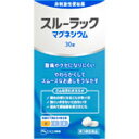 特徴 ●スルーラックマグネシウムは、腸を刺激しないので、腹痛やクセになりにくい非刺激性便秘薬です。 ●酸化マグネシウムの働きにより、腸に水分を集めて便をやわらかくすることで、スムーズなお通じを促します。 ●初めて便秘薬を使う方にもおすすめです。 効能・効果 ○便秘 ○便秘に伴う次の症状の緩和：腹部膨満、肌あれ、吹出物、腸内異常醗酵、食欲不振（食欲減退）、痔、頭重、のぼせ 内容成分・成分量 6錠中 成分・・・分量・・・作用 酸化マグネシウム・・・2000mg・・・腸に水分を集めて便をやわらかくすることで、スムーズなお通じを促します 添加物：セルロース、カルメロースCa、ステアリン酸Ca、l-メントール 用法・用量/使用方法 ＜用法・用量＞ 次の1回量を1日1回、就寝前（又は空腹時）に水又はぬるま湯で服用してください。 ただし、初回は最小量を用い、便通の具合や状態をみながら少しずつ増量又は減量してください。 年齢・・・1回量 成人（15才以上）・・・3〜6錠 11才〜14才・・・2〜4錠 7才〜10才・・・2〜3錠 5才〜6才・・・1〜2錠 5才未満・・・服用しない ●空腹時の目安：食後なるべく2時間以上