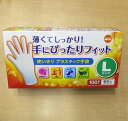 使い切り プラスチック手袋 Lサイズ 100枚入 粉なし クリアタイプ