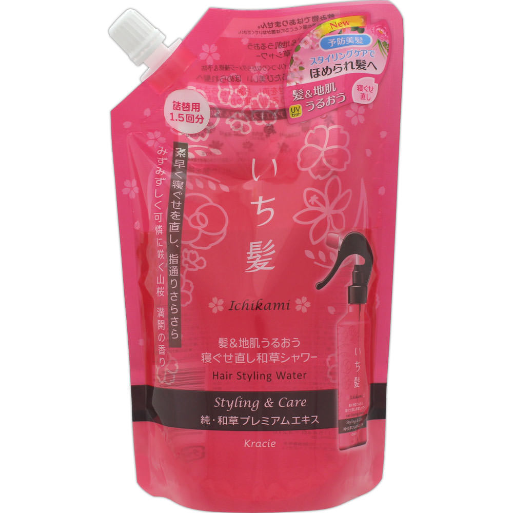 【2個セット】クラシエ　いち髪 髪＆地肌うるおう寝ぐせ直し和草シャワー 詰替用 375ml(4901417618924-2)【メール便発送】