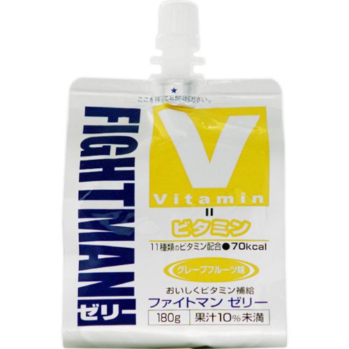 【3ケース販売】【90個セット】AJD 日本薬剤 ファイトマン ゼリー ビタミン グレープフルーツ味 180g (4954097910161-90)