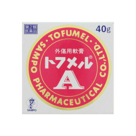 商品情報■　使用上の注意■■相談すること■■ 1.次の人は使用前に医師、薬剤師又は登録販売者に相談してください (1)医師の治療を受けている人。 (2)薬によりアレルギー症状を起こしたことがある人。 (4)患部が広範囲の人。 (5)深い傷ややけどの人。 2.使用後、次の症状があらわれた場合は副作用の可能性もあるので、直ちに使用を中止し、この説明書を持って医師、薬剤師又は登録販売者に相談してください [関係部位] [症 状] 皮膚 発疹・発赤、かゆみ 3.5〜6日間使用しても症状がよくならない場合は使用を中止し、この説明書を持って医師、薬剤師又は登録販売者に相談してください。■　効能・効果皮膚の殺菌・消毒、やけど、すりきず、きりきず、刺傷、ひび、あかぎれ、しもやけ■　用法・用量1日1〜2回、適当量を患部に塗布又は塗擦■　成分・分量100g中 酸化亜鉛 8g・dl-カンフル 0.5g・塩酸クロルヘキシジン 0.2g・精製ラノリン 20g 精製ラノリン、ワセリン、グリセリン、ミツロウ、アルコール、三二酸化鉄を含んでいます。■　保管及び取扱いの注意(1)小児の手のとどかない所に保管してください。 (2)直射日光の当たらない、涼しい所に密栓して保管してください。なお、チューブ入りの製品の場合には、チューブの口からはみだしたトフメルAを拭きとり、キャップをよくしめてください。プラスチック容器(つぼ型容器)入りの製品の場合には、容器のふちに付着したトフメルAを拭きとり、ふたをしめて斜めにしないで水平に置いてください。 (3)誤用をさけ、品質を保持するために、他の容器に入れかえないでください。 (4)使用期限をすぎた製品は使用しないでください。■　お問い合わせ先本剤のご使用により、何か変わった症状があらわれるなど、お気付きの点がございましたら、お買い求めのお店又は下記までご連絡いただきますようお願い申しあげます。 三宝製薬株式会社 お客様相談室 東京都新宿区下落合2丁目3番18号(〒161-8541) (03)3952-0100 9:00〜17:00(土、日、祝日を除く) 三宝製薬株式会社■　【広告文責】 会社名：株式会社ファーストアクロス 　花x花ドラッグ TEL：048-501-7440 区分：日本製・第2類医薬品 メーカー：三宝製薬株式会社[医薬品・医薬部外品][皮膚薬][傷薬][第2類医薬品][JAN: 4961248009001]