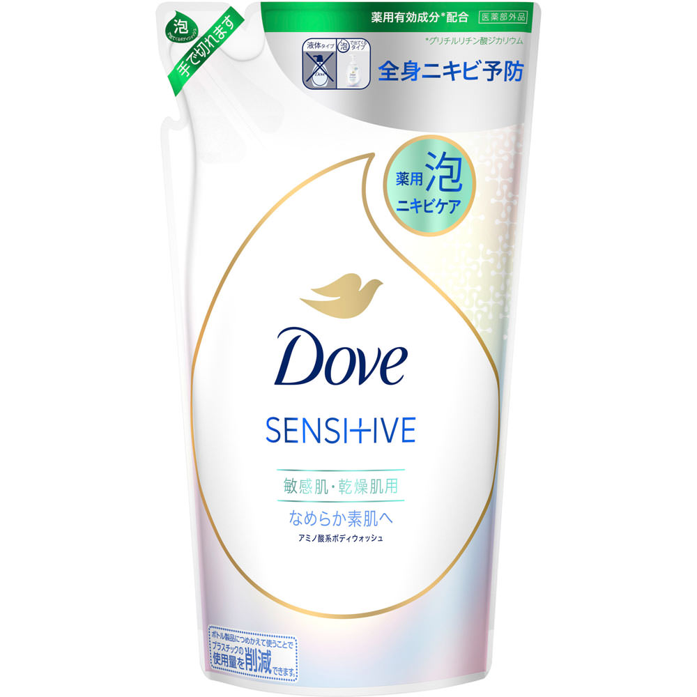 【2個セット】ダヴ ニキビケア泡ボディウォッシュ なめらか素肌 つめかえ用 430g(4902111777467-2)【メール便発送】
