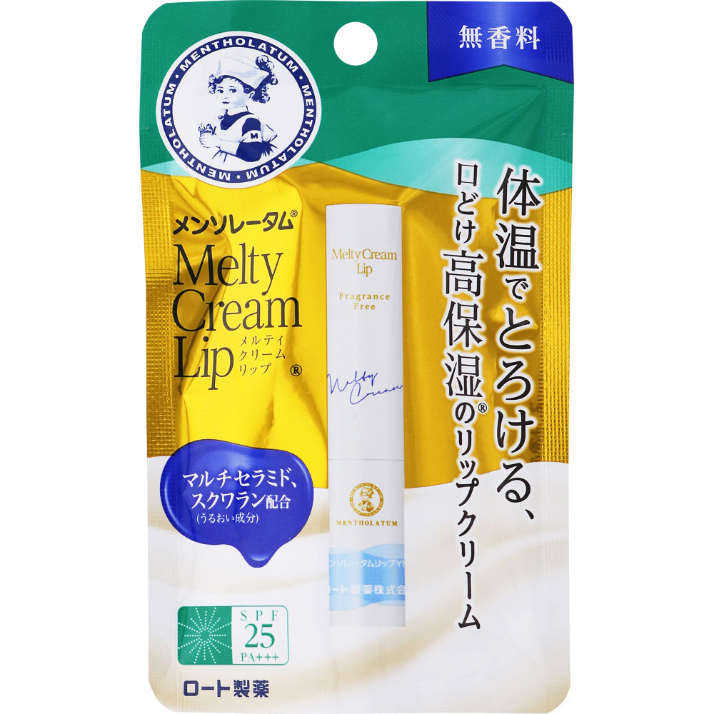 ロート メンソレータム メルティリップクリーム無香料 2.4g(4987241156337)【メール便発送】のサムネイル