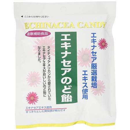 【4個セット】生命の質QOL研究会 エキナセアのど飴 60g (4589615350756-4)【メール便発送】