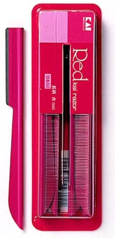 貝印　長柄　赤　SM　かお・まゆそり用10本入り【10個セット】【メール便発送】