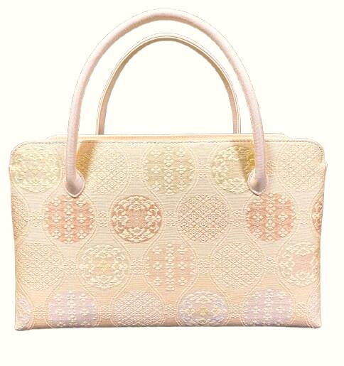 利休バッグ草花集柄、立涌柄正絹帯生地を使用しております。(金糸入っておりません)底ビョウ取り付けできません商品番号238