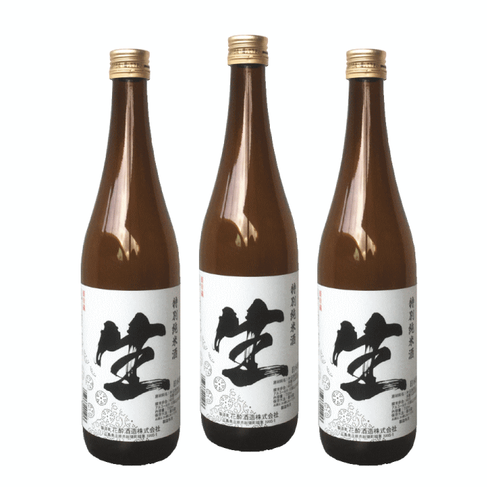 日本酒 特別 純米酒 生 720ml ×3本 御祝 お祝 誕生日 お礼 内祝 プレゼント 出産内祝 還暦祝 退職祝 お酒 清酒 ギフト リピート お酒セット 花酔 酒造 広島 国産 自然発酵 醪 酵母 中硬水 おうち飲み おうち時間 リモート飲み会 忘年会 お土産辛口 生酒 八反錦