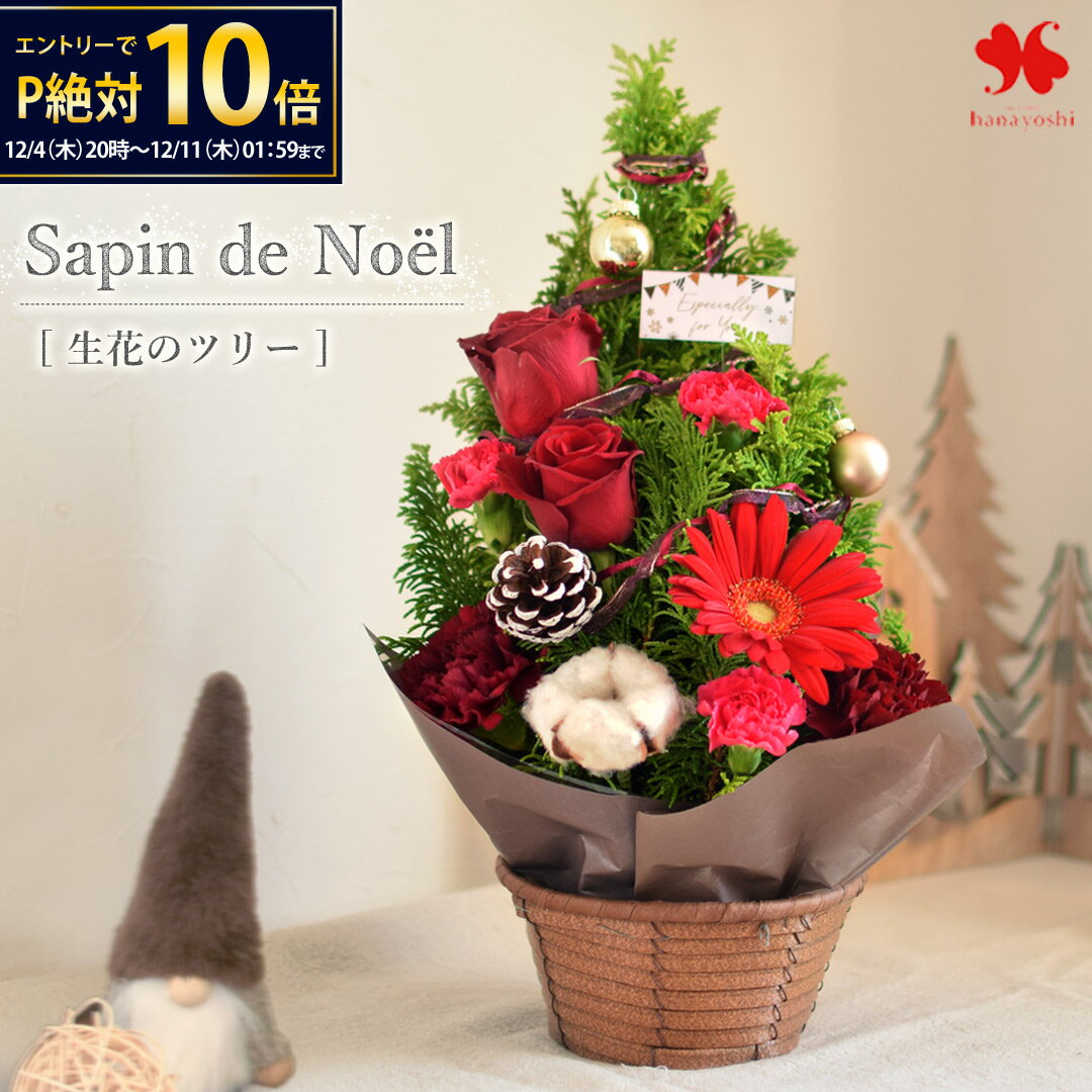 【12/4 20時～★楽天SS×P10倍】冬限定 お花のツリー サパン・ド・ノエル 冬の花贈り クリスマス クリス..