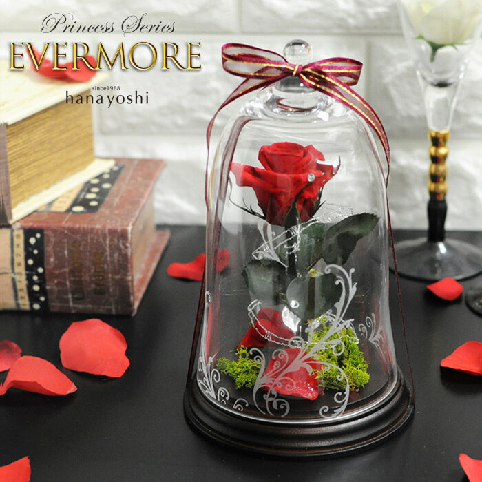 １本 あす楽14時 プリザーブドフラワー 1輪のバラ ～evermore～ ガラスドーム ドーム ドーム型 バラ 赤バラ 結婚祝い フラワーギフト 結婚式 花 プロポーズ 告白 誕生日 プレゼント 女性 妻 彼女 ギフト 結婚記念日 お花 送料無料 母の日 プレゼント お母さん おかあさん 義母