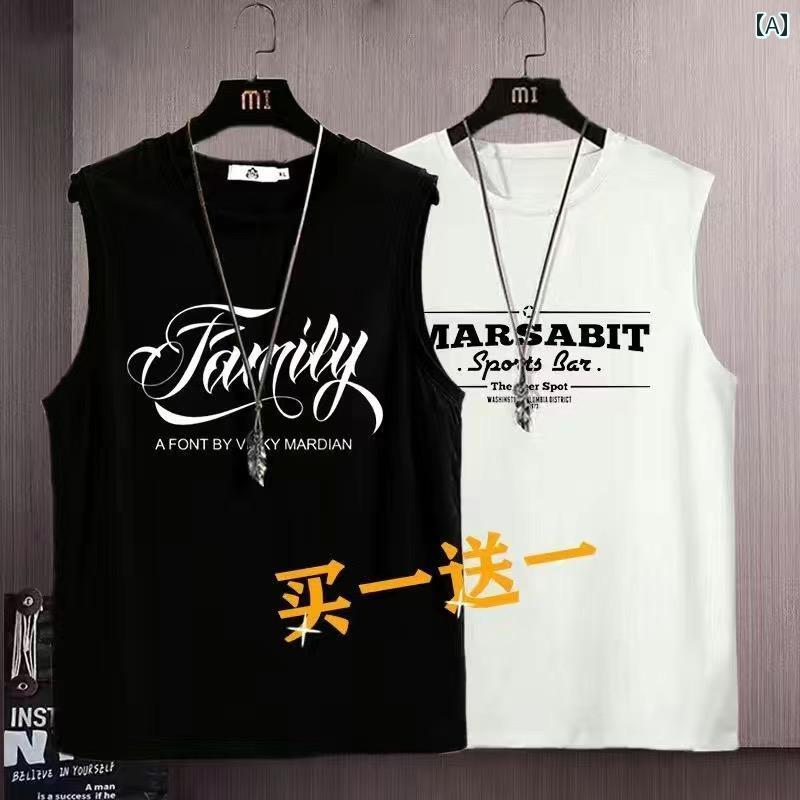 ノースリーブ ユニセックス ストリート アメリカン カジュアル スウェット 夏 フィットネス ラウンドネック スポーツ アクティブ サマー メンズ レディース