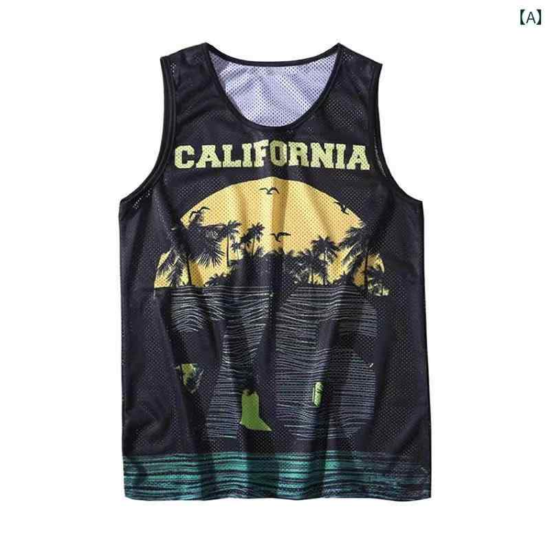 タンクトップ ノースリーブ ユニセックス アメリカン おしゃれ ランニング 筋トレ 速乾 アクリル フィットネス メンズ レディース バスケ アウトドア アクテ...