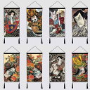 掛け軸 武者絵 タペストリー 布製 掛け絵 壁掛け 壁面展示 店舗装飾 インテリア ギャラリー 侍 武将 浮世絵 画 伝統 迫力 文化 和モダン 土産 外国人好...
