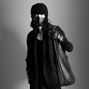 マスク シンプル デイリー 黒 ブラック ダーク 世界観 パンク ロック シルバー スタッズ レザー フェイスマスク メンズ レディース 個性 ハード コア オ...