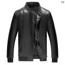 レザージャケット PU 革ジャン ライダースジャケット 丸襟 黒 ジッパー 薄手 裏起毛 軽い ショート丈 メンズ 秋 アウトドア スタイリッシュ モダン デイリー
