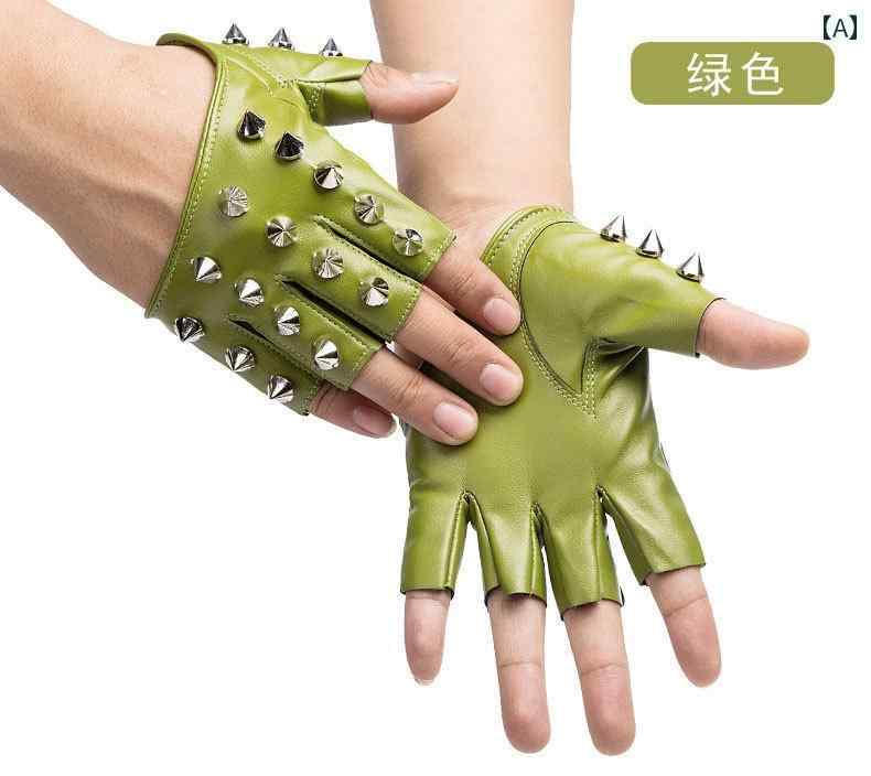 ハーフフィンガー グローブ ユニセックス ゴシック スタッズ ステージ パフォーマンス バイク コスチューム パンク ファッションアイテム メンズ レディース