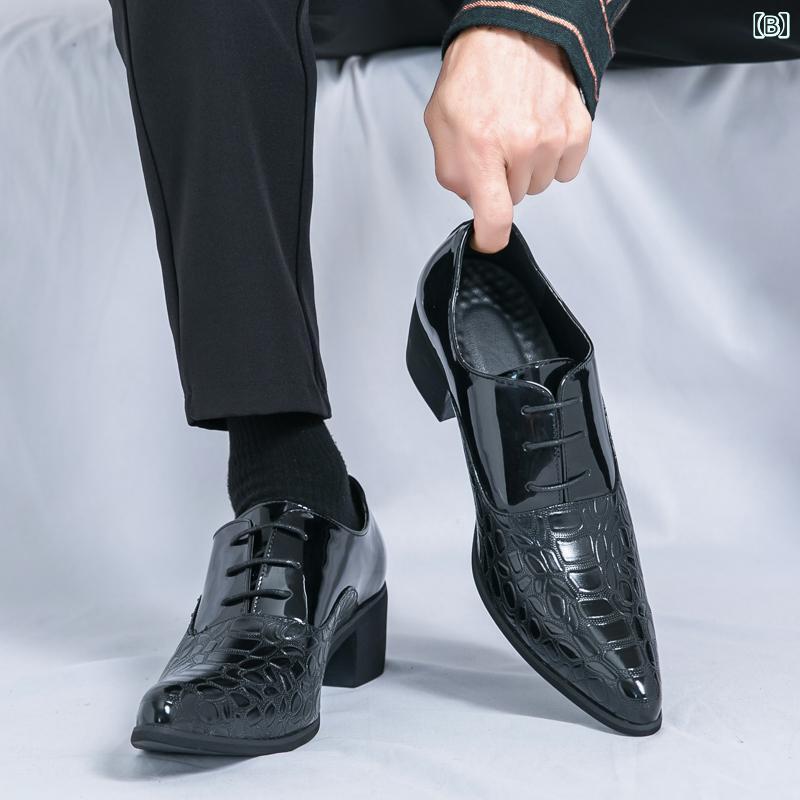 Hanbok Homeのドレスシューズ 紳士靴 メンズ 韓国 レース レザー 春秋 ポインテッドトゥ エレガント 高級感 上品 アウトドア 靴 ウェディング｜アングル2