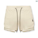 バスパン スポーツ ハーフパンツ ショーツ エクササイズ フィットネス アスリート ジム おしゃれ レイヤード アメカジ メンズ 夏 フェイクツーピース クール...