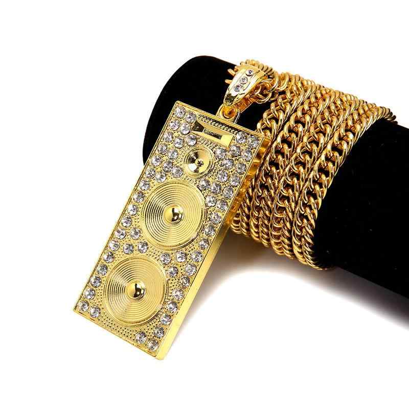 ペンダント ネックレス ヒップホップ オーディオ型 アナログ ゴールド 金ぴか ローライダー 大きめ ス..