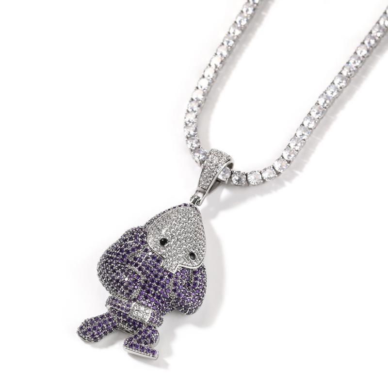 ネックレス キラキラ カラー 紫 金 シルバー ゲーム キャラ ゴースト 人型 デビル 妖精 不思議 ユニー..