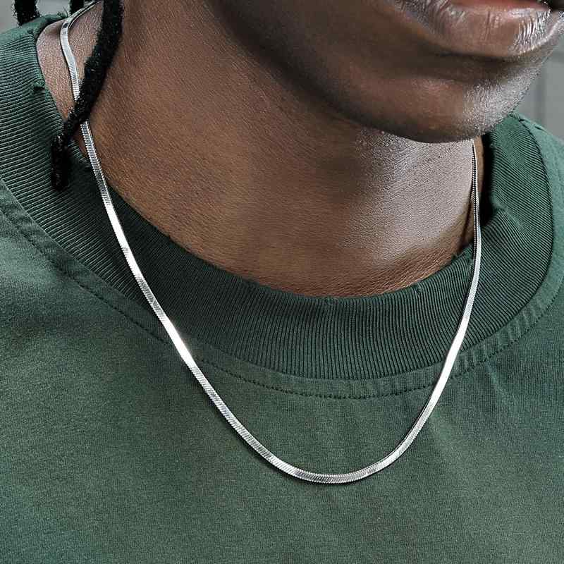 楽天Hanbok Homeネックレス ユニセックス アクセサリー チタン カジュアル おしゃれ ヒップホップ ローライダー ストリート ファッションアイテム ジュエリー 鎖骨チェーン シルバー 韓国 メンズ レディース