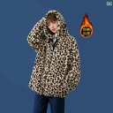 パーカー ジャケット レオパード レディース メンズ 冬 服 綿 ショート ぬいぐるみ ヒョウ柄 コットン コート アウター 防寒 カップル フード付き