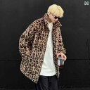 ヒョウ柄 ブルゾン アウター 男性 Y2K 上着 大きめ 厚手 ラム ファー レオパード ジップアップ ジャケット メンズ レディース 冬 防寒 暖かい ふわも...