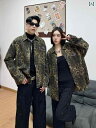 シャツ ジャケット ユニセックス Y2K GAL ストリート ヒョウ柄 ウォッシュ デニム メンズ レディース レオパード 豹 アウター カップル トップス ゆ...