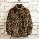 フリース ジャケット メンズ ユニセックス レディース 秋冬 ヒョウ柄 レオパード フェイクファー ふわもこ コットンコート ジップアップ アウター ジャケット...