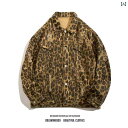 ジャケット アウター レオパード レディース メンズ アメリカ ヒョウ柄 破れた デニム オーバーサイズ ストリート ゆったり レトロ