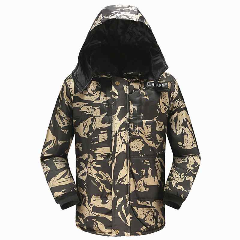 迷彩 ジャケット コート アウター おしゃれ ファッション カモフラージュ柄 綿 メンズ 冬 作業着 ミリタリー 防風 カジュアル ユニフォーム ロング 屋外