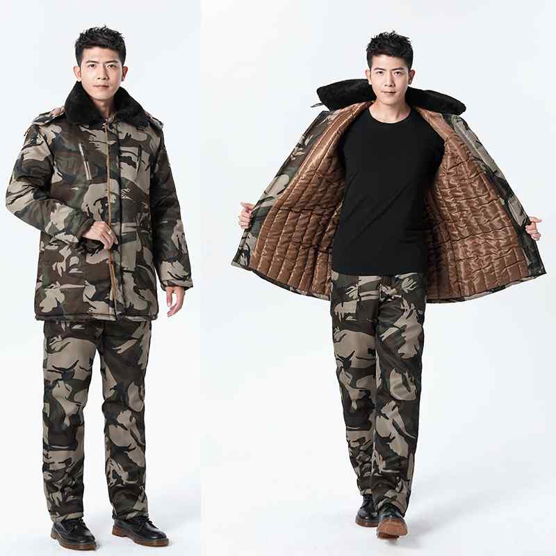 迷彩 ジャケット コート アウター おしゃれ ファッション カモフラージュ柄 冬 厚手 綿入り 紳士 防寒 ズボン パンツ 作業着 フード付き 大きいサイズ 耐...