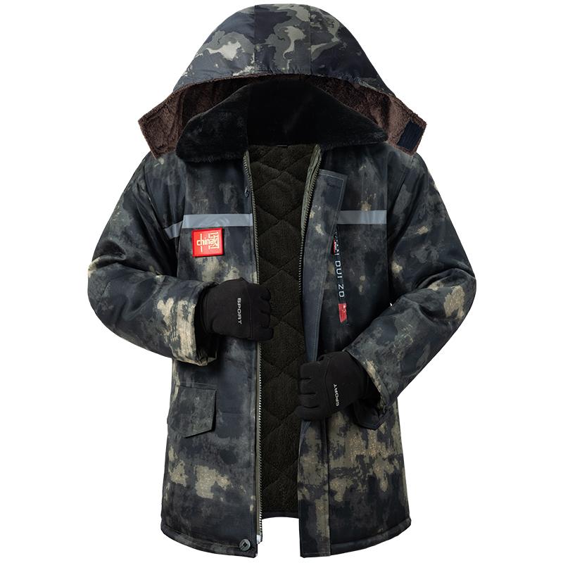 迷彩 ジャケット コート アウター おしゃれ アウトドア カモフラージュ柄 綿入り メンズ ミリタリー 冬 裏起毛 厚手 防水 防寒 フード付き ミリタリー