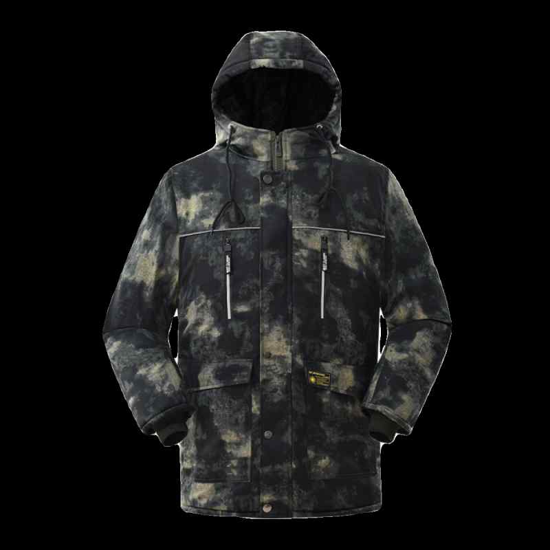 迷彩 ジャケット コート アウター おしゃれ アウトドア カモフラージュ柄 冬 ベルベット 厚手 綿 メンズ ミディアム丈 防水 防風 暖かい 大きいサイズ フ...