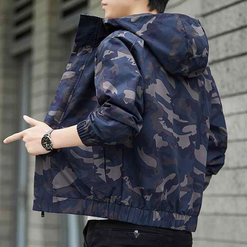 迷彩 ジャケット コート アウター おしゃれ ファッション カモフラージュ柄 メンズ 韓国 春秋 作業着 カジュアル トップス 大きいサイズ フード付き 保温性