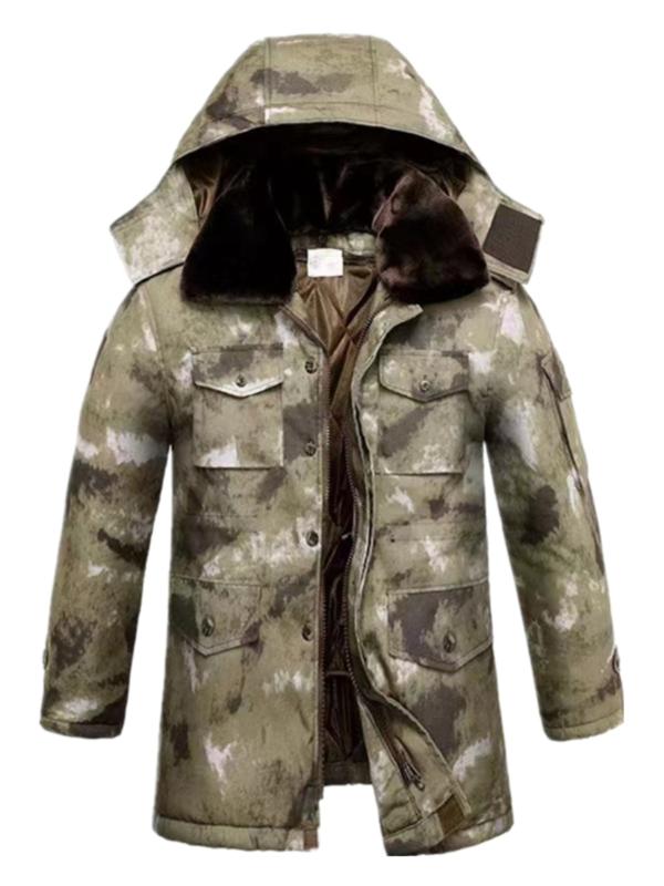 ジャケット コート アウター おしゃれ ファッション カモフラージュ柄 屋外 迷彩 綿 冬 厚手 ゆったり 防寒 暖かい フード付き 大きいサイズ アウトドア