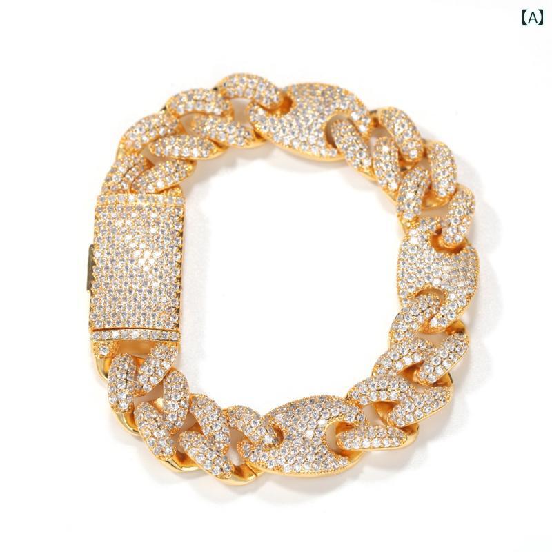 ネックレス ブレスレット アクセサリー ユニセックス キュービックジルコニア ファッションアイテム ゴ..