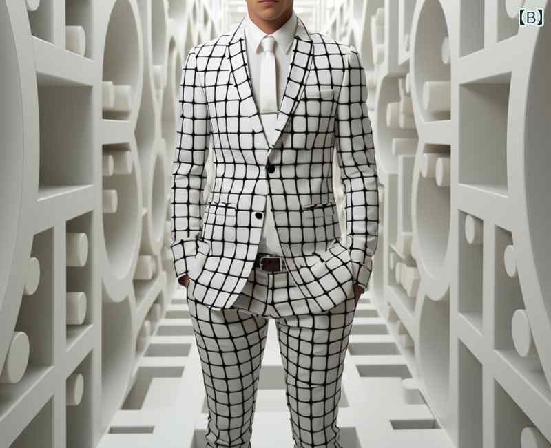 メンズ スーツ セットアップ ストライプ チェック柄 格子模様 シングル ボタン プリント 春秋 パーティー 結婚式 ビジネス カジュアル モダン おしゃれ 上品