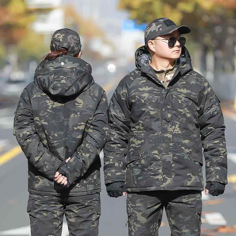 迷彩 ジャケット コート アウター おしゃれ ファッション カモフラージュ柄 熱反射 タクティカル 綿 メンズ 屋外 冬 防寒 大きいサイズ フード付き 防風