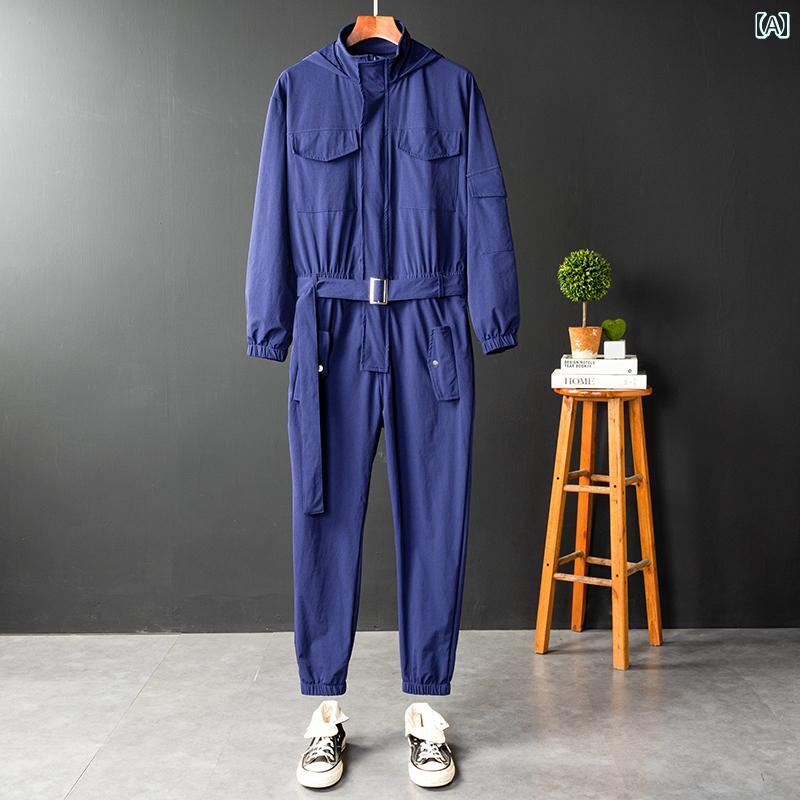 つなぎ 作業着 ジャンプスーツ オーバーオール メンズ 春秋 長袖 レディース イベント 衣装 ダンス ユニセックス 快適 男女兼用