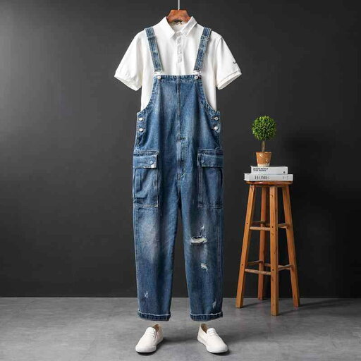 オーバーオール サロペット デニム サスペンダー メンズ レトロ ストレート リップド ワーク レディース パンツ ユニセックス 快適 大きいサイズ オーバーオール サロペット デニム サスペンダー メンズ レトロ ストレート リップド ワーク レディース パンツ ユニセックス 快適 大きいサイズ