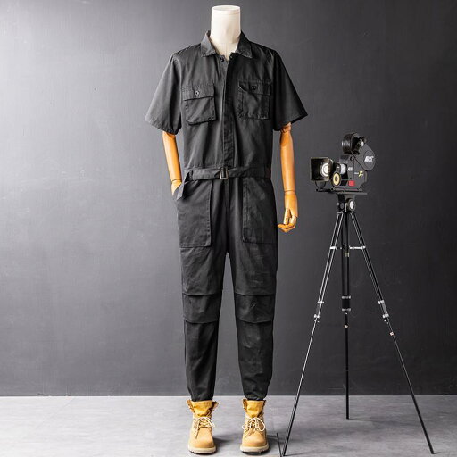 つなぎ 作業着 ヒップホップ パフォーマンス 服 ジャンプスーツ 半袖 メンズ レディース オールインワン ユニセックス 衣装 イベント つなぎ 作業着 ヒップホップ パフォーマンス 服 ジャンプスーツ 半袖 メンズ レディース オールインワン ユニセックス 衣装 イベント