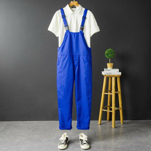 オーバーオール サロペット ブルー メンズ 春秋 ストレート レディース 万能 カジュアル ユニセックス 快適 作業着 衣装 オーバーオール サロペット ブルー メンズ 春秋 ストレート レディース 万能 カジュアル ユニセックス 快適 作業着 衣装