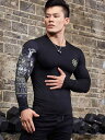 Tシャツ スポーツウェア ジム 格闘技 コンプレッション シャツ トップス ストレッチ フィットネス おしゃれ ファッション メンズ タイト 通気性 速乾 トレ...