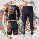 Tシャツ 短パン レギンス セット スポーツウェア ジム 格闘技 コンプレッション シャツ トップス ストレッチ フィットネス おしゃれ ファッション チャイナ...
