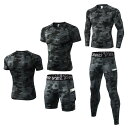 Tシャツ パンツ スポーツウェア ジム 格闘技 コンプレッション シャツ ストレッチ フィットネス おしゃれ ファッション メンズ 迷彩 黒 半袖 長袖 タイト...