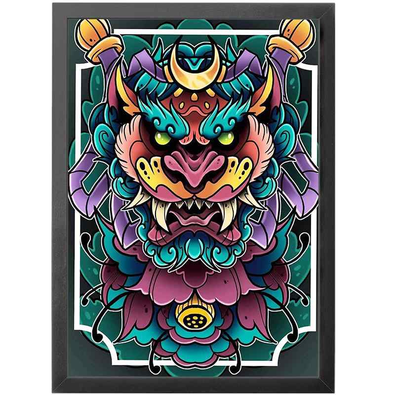 ポスター フォトフレーム 絵 インテリア カラー インパクト リビング ルーム 部屋 壁 飾り 絵画 鬼 タ..