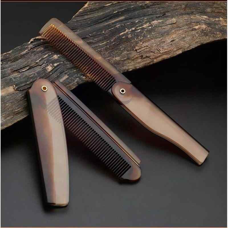 折りたたみ クシ コーム 大人 マナー 身だしなみ 整える 持ち運び 便利 落ち着いた ブラウン カラー 男..
