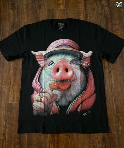 Tシャツ 半袖 トップス 豚柄 ラウンドネック カジュアル ファッション 大きいサイズ ゆったり インパクト タイ インポート メンズ 蓄光 プリント Tシャツ 半袖 トップス 豚柄 ラウンドネック カジュアル ファッション 大きいサイズ ゆったり インパクト タイ インポート メンズ 蓄光 プリント